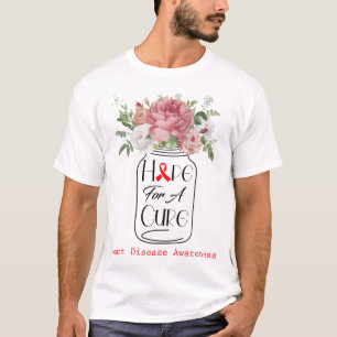 Flower Hope For A Cure Heart Disease Awareness T-Shirt
