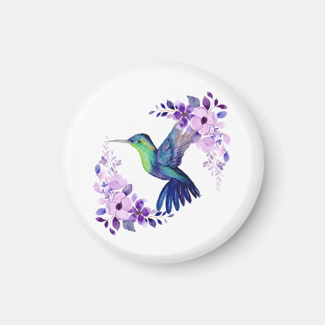 Flower Hummingbird Magnet (Front)