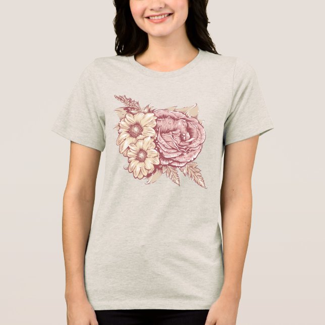 Flower Illustration custom name shirts & jackets (Front)
