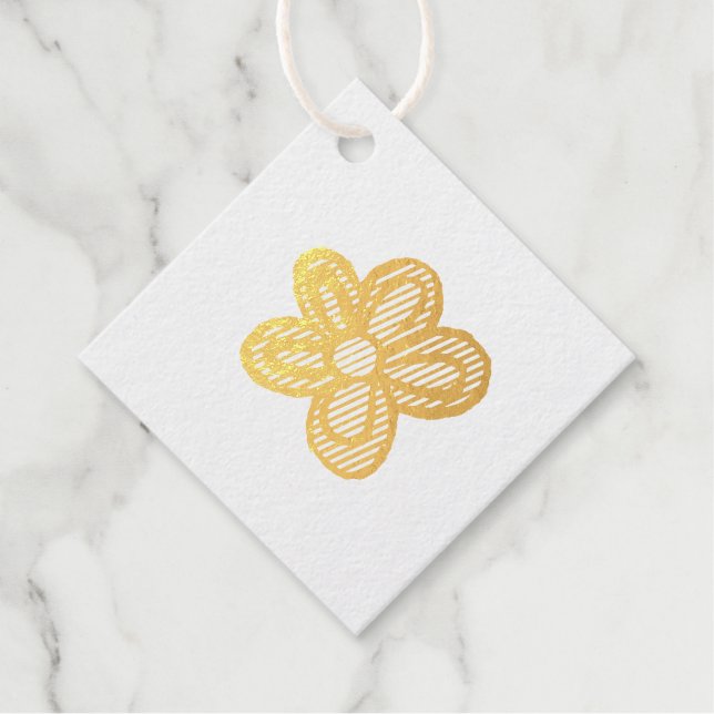 Flower illustration favour tags (Front)
