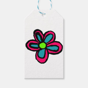 Flower illustration gift tags
