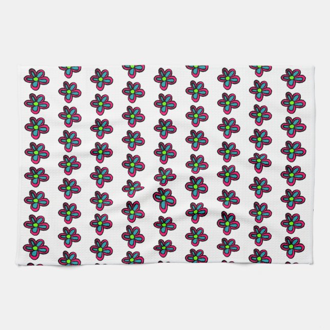Flower illustration kitchen towel (Horizontal)