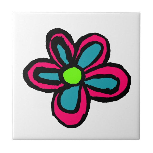 Flower illustration tile (Front)