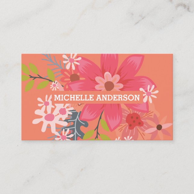 Flower Illustrations Business Card (Front)