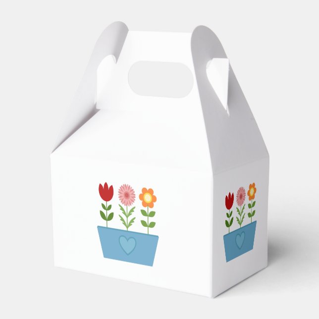 Flower Illustrations in a Blue Window Box Canvas P (Front Side)