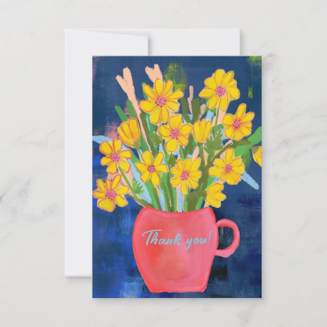Flower Impression Thank you Card (Front)