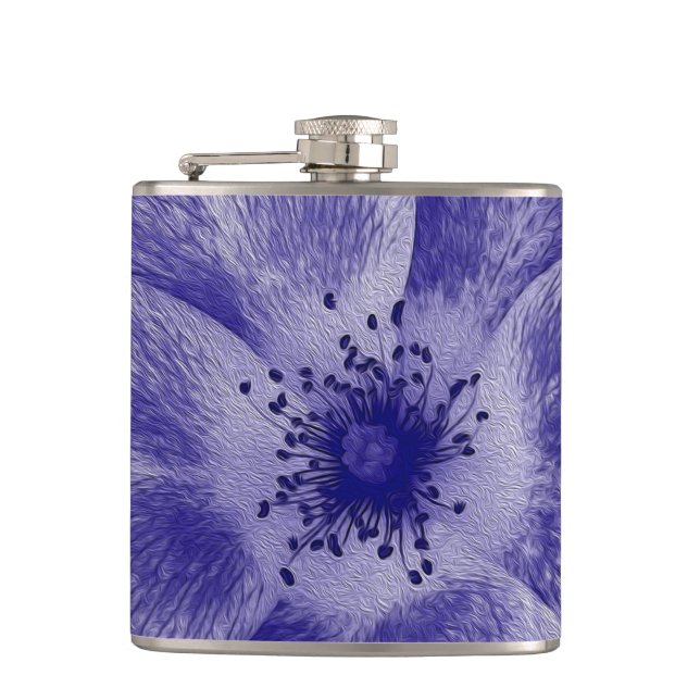 Flower in blue hip flask (Front)