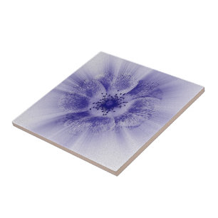 Flower in blue tile