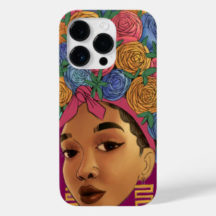 Flower in hair afro american girl Case-Mate iPhone 14 pro case
