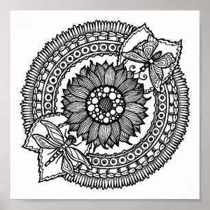 Flower In Mandala 2 Poster