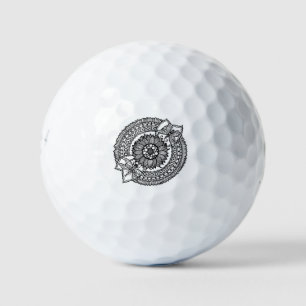 Flower In Mandala Golf Balls