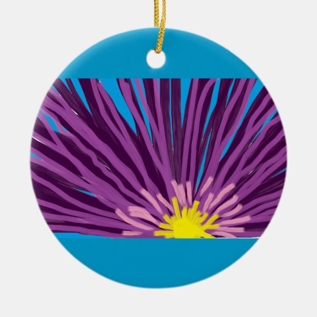 Flower in Oil Ceramic Ornament (Front)