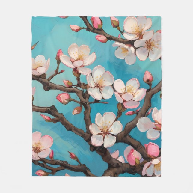 Flower in Spring Fleece Blanket (Front)