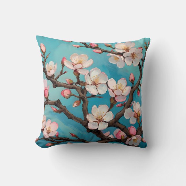 Flower in Spring Throw Pillow (Front)