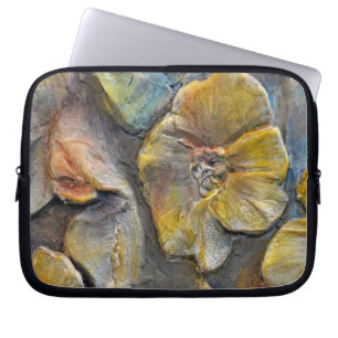 flower in stone laptop sleeve