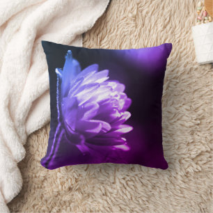 Flower In Sunlight Black And White Colour Tint Throw Pillow