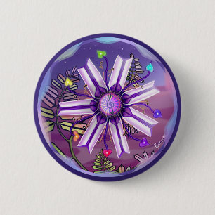 Flower in the desert 2 inch round button
