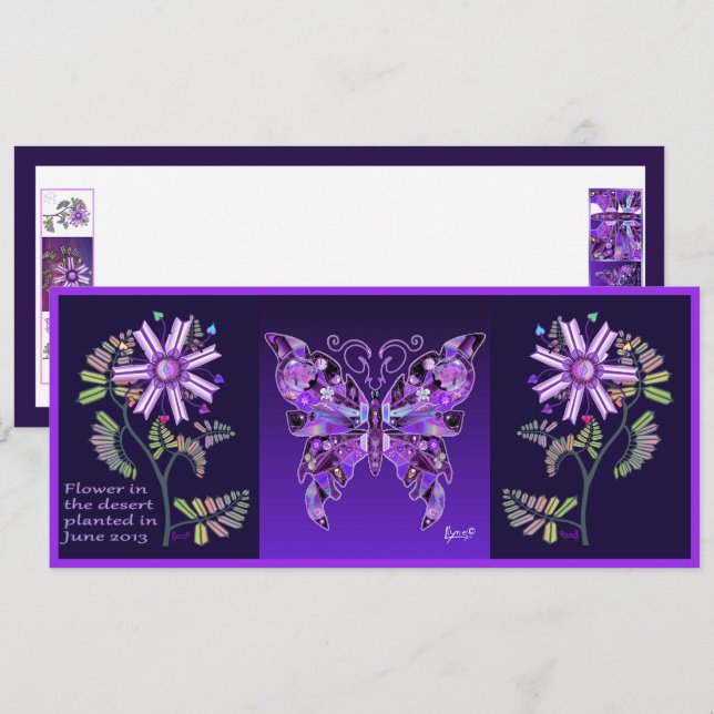 flower in the desert and P Butterfly 31 card (Front/Back)