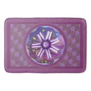 Flower in the desert bath mat