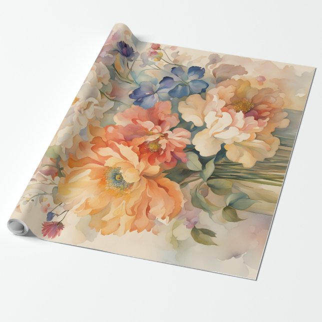 Flower in vase wrapping paper (Unrolled)