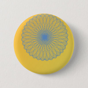 flower in yellow 482  abstract art 2 inch round button