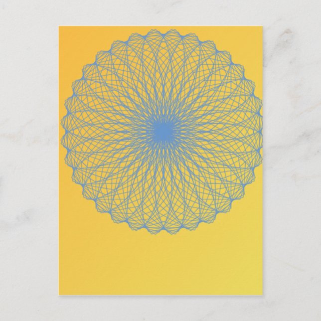 flower in yellow 482  abstract art postcard (Front)