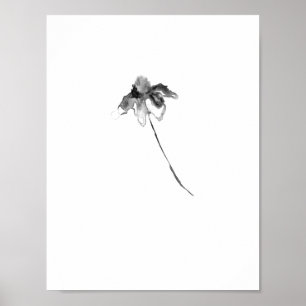 Flower ink lithograph print