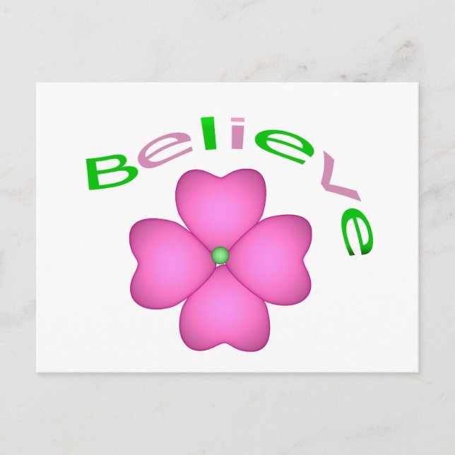 Flower Inspirational Believe Postcard (Front)