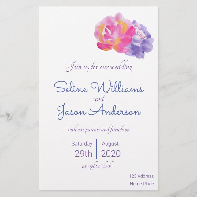 Flower Invitation Design Flyer (Front)