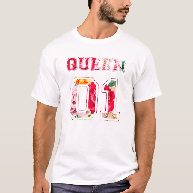 Flower King and Queen Couple 01 T-Shirt (Front)