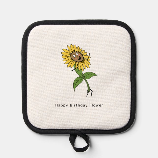 Flower kitchen accessory, happy birthday flower,  pot holder (Front)