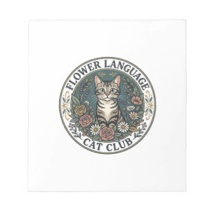 Flower Language Cat Cat Graphic Tee Art - Flower L Notepad