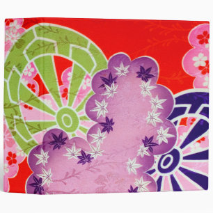 Flower, Leaf, Wheel Pattern, Japanese Design Binder