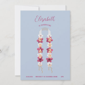 Flower Lei Graduation Announcement 2026