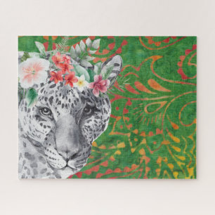Flower Leopard Jungle Batik Jigsaw Puzzle