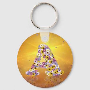 Flower letter A Keychain