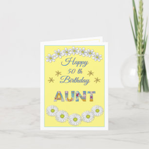 Flower letter Aunt Personalized Birthday card