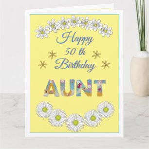 Flower letter Aunt Personalized Birthday card
