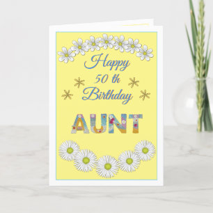Flower letter Aunt Personalized Birthday card