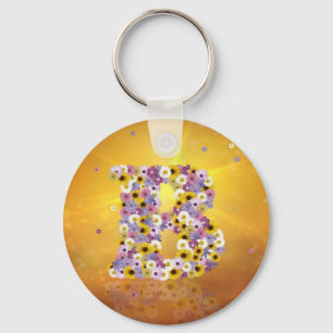 Flower letter B Keychain