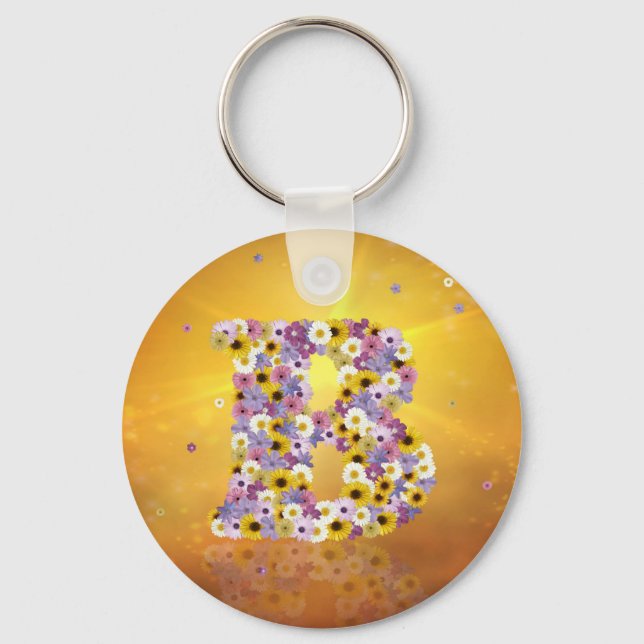 Flower letter B Keychain (Front)