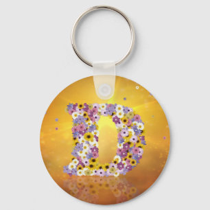 Flower letter D Keychain