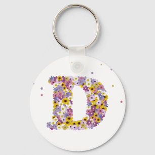 Flower letter D Keychain