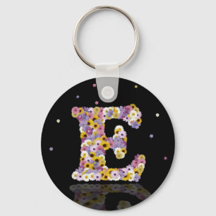 Flower letter E Keychain