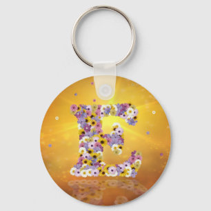 Flower letter E Keychain