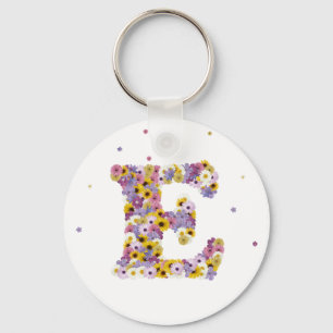 Flower letter E Keychain