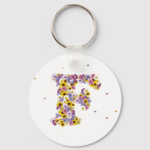 Flower letter F Keychain