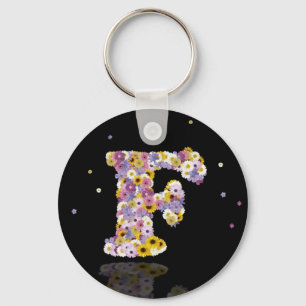 Flower letter F Keychain