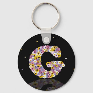 Flower letter G Keychain