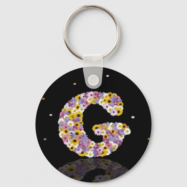 Flower letter G Keychain (Front)